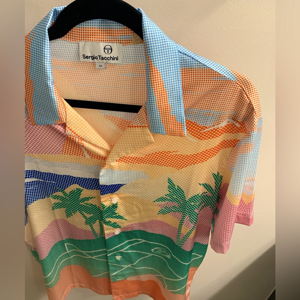 Sergio Tacchini | Riviera Camp Shirt | M | Button-Up